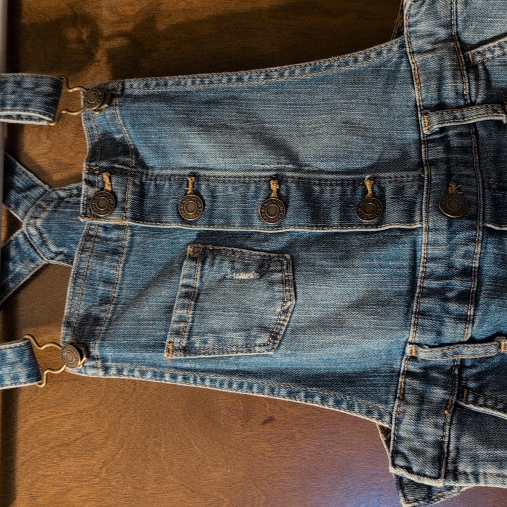 Denim Overalls with Button Front - Picture 2 of 5
